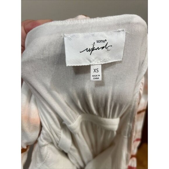 Soma Sleeveless Built In Bra Maxi Dress Pockets in Blush Pink Sea Stripe Size XS - Picture 8 of 10